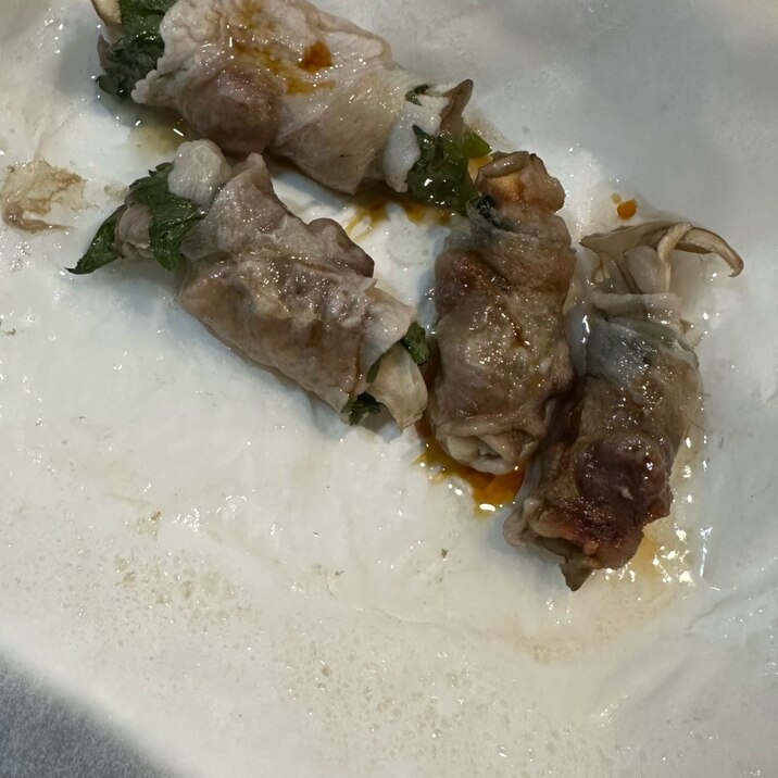 葉酸☆電子レンジ☆舞茸としその豚肉巻き